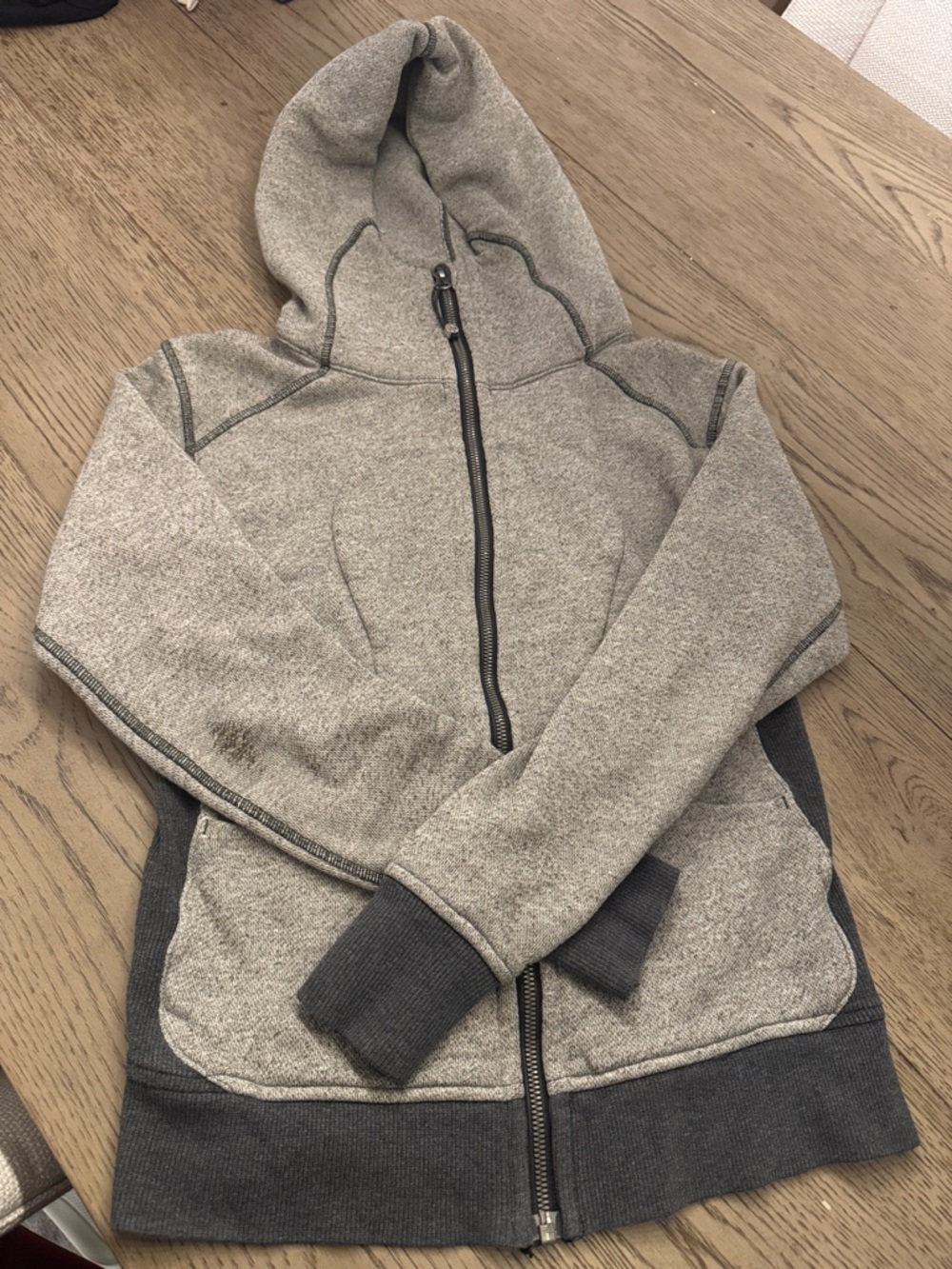Lululemon athletica Heather Gray and Dark Gray Hooded Jacket